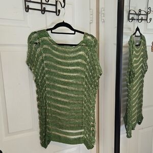 Green Striped Knit Top